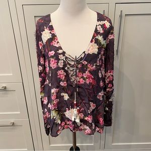 Rococo Sand Long Sleeve Silk Top